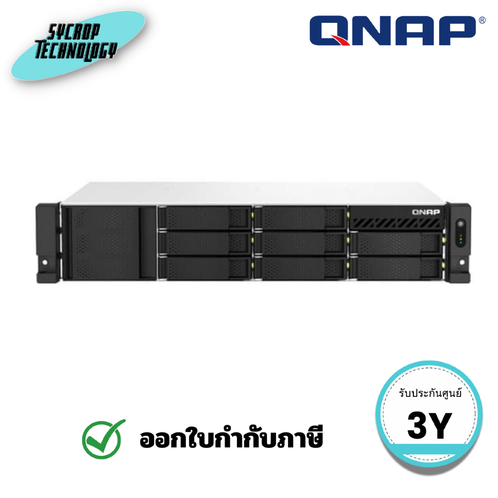 เครื่องบันทึกข้อมูลเครือข่าย QNAP Storage NAS 4-Cores 2.2GHz/4GB/8-Bay + 2 M.2 (TS-873AeU-RP-4G)