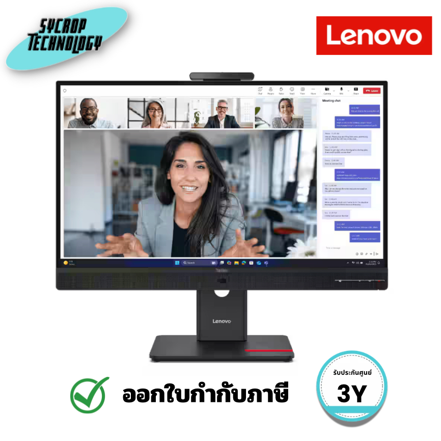 Lenovo ThinkVision T27QD-4v จอมอนิเตอร์ 27 นิ้ว ความละเอียด 2K (QHD) (64B8UAR1TH) ประกันศูนย์