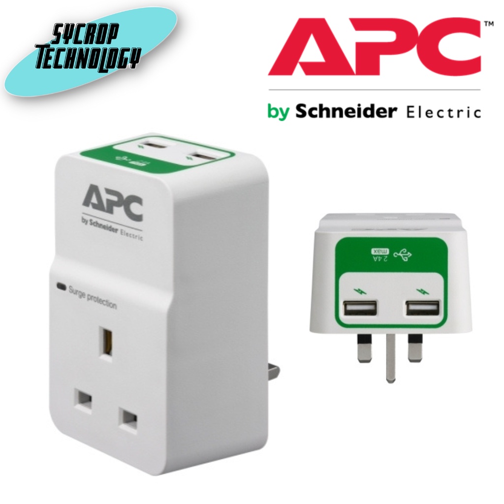 APC Home/Office SurgeArrest 1 Outlet 230V, 2 Port USB Charger สินค้าศูนย์ เช็คสินค้าก่อนสั่งซื้อ