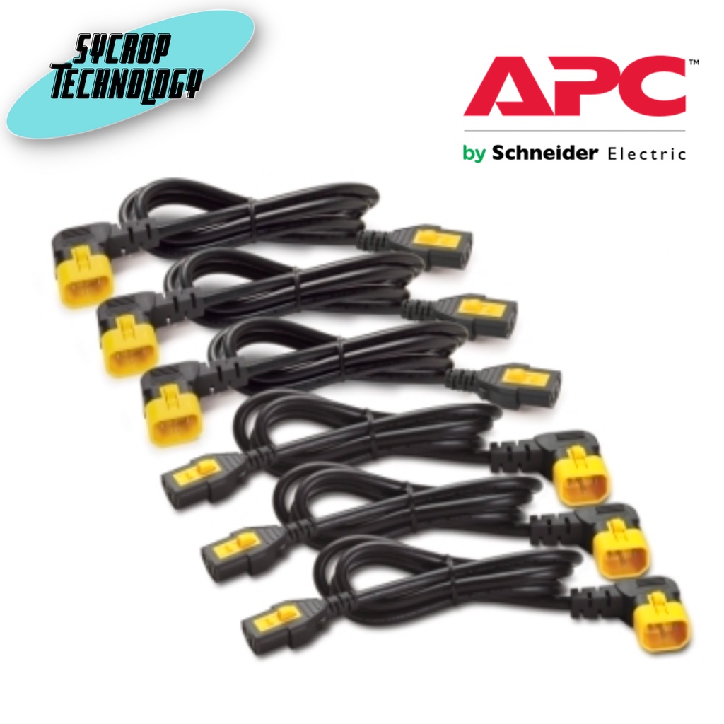 APC Power Cord Kit (6 pack) Locking C13 TO C14 (90Degree) 0.6m IEC 60320 AP8702R-WW สินค้าศูนย์ เช็คสินค้าก่อนสั่งซื้อ