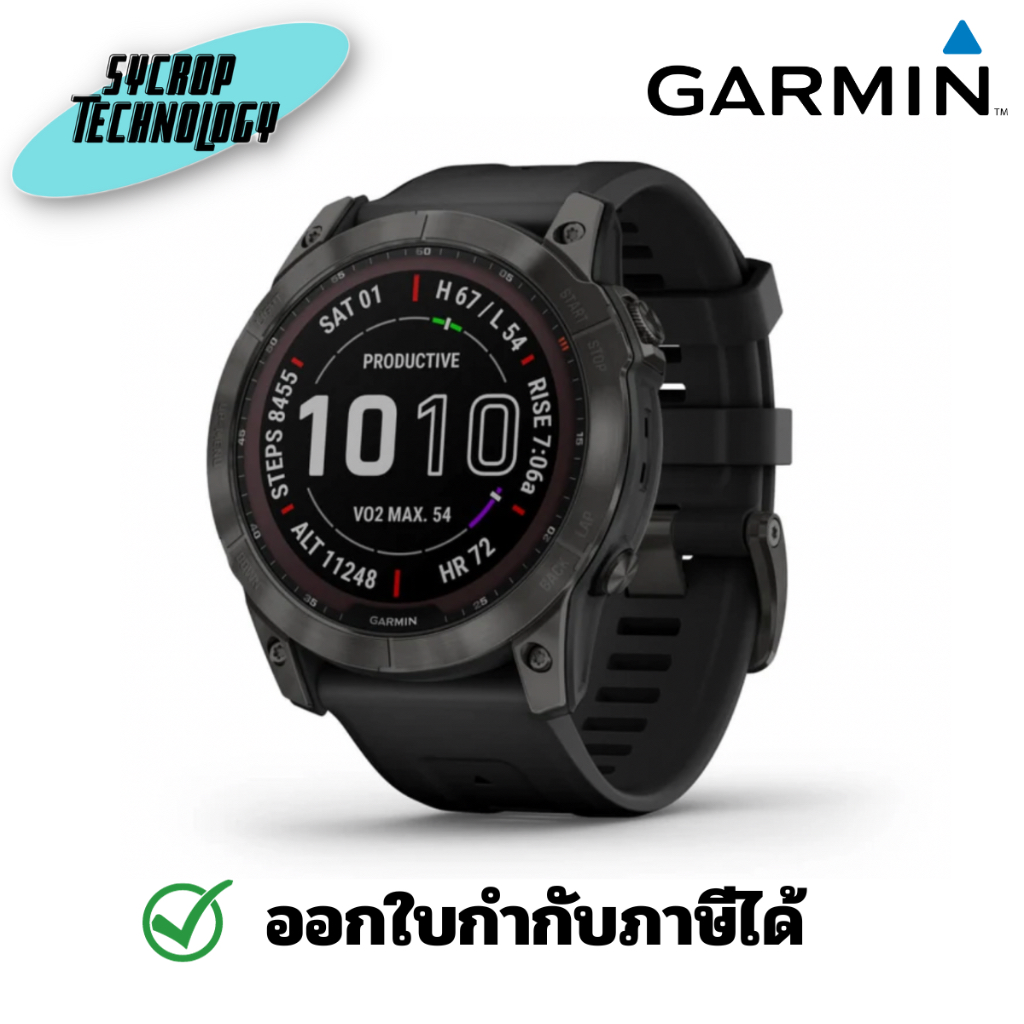 สมาร์ทวอทช์ Garmin fenix 7X Sapphire Solar BlackTitanium with Black Band (010-02541-45) ประกันศูนย์ เช็คสินค้าก่อนสั่ง