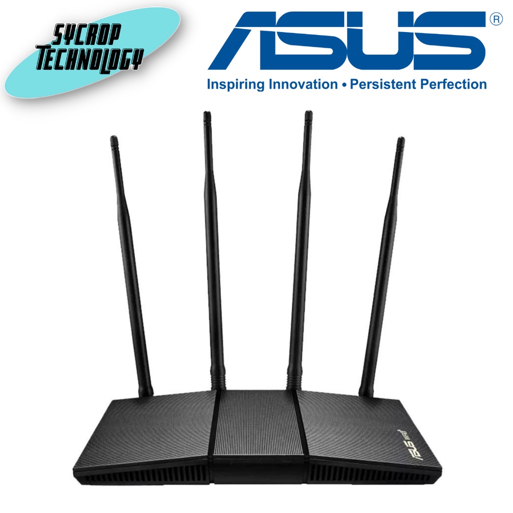 Router ASUS (RT-AX1800HP) Wireless AX1800 Dual Band Gigabit Wi-Fi 6 ประกันศูนย์