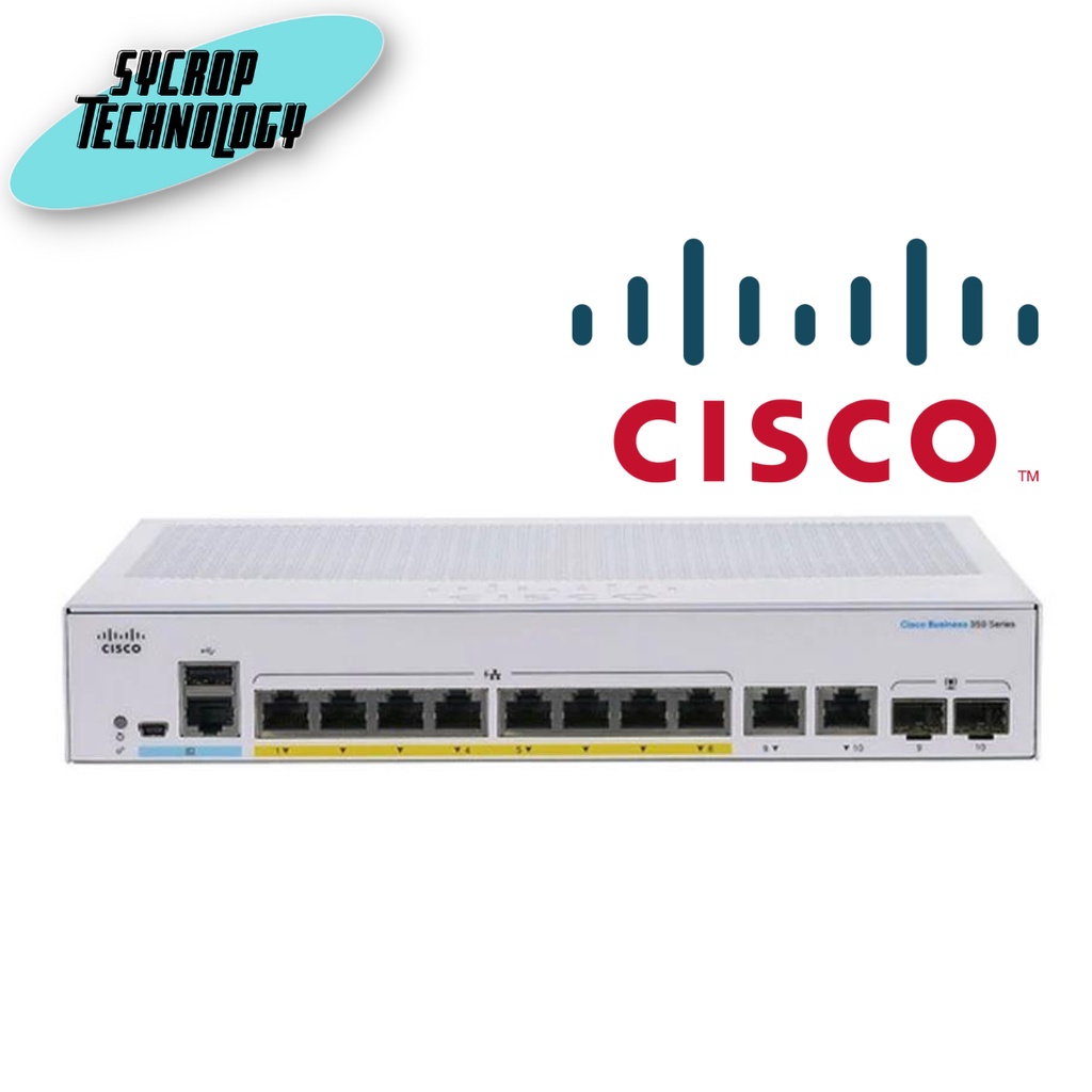 CBS350-8FP-E-2G-EU Switch Cisco Business 350 Series 8G PoE+/2SFP or 2G ประกันศูนย์