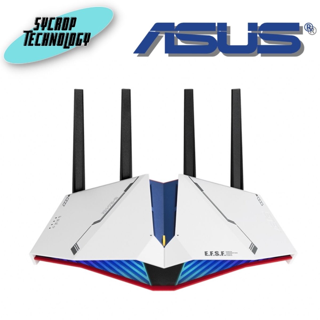 ROUTER (เราเตอร์) ASUS RT-AX82U (GUNDAM EDITION) AX5400 DUAL BAND WI-FI 6 GAMING ROUTER
