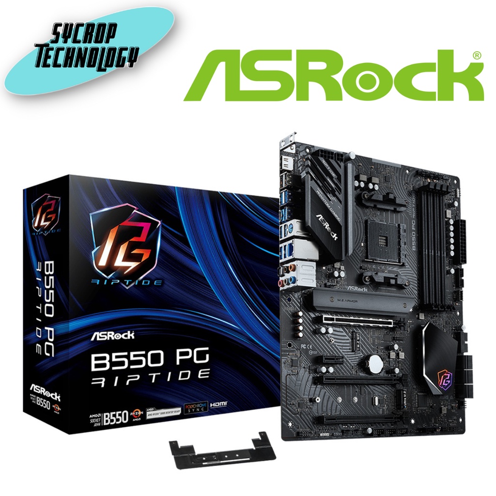 ASROCK MAINBOARD (เมนบอร์ด) AM4 B550 PG RIPTIDE ประกันศูนย์ เช็คสินค้าก่อนสั่งซื้อ