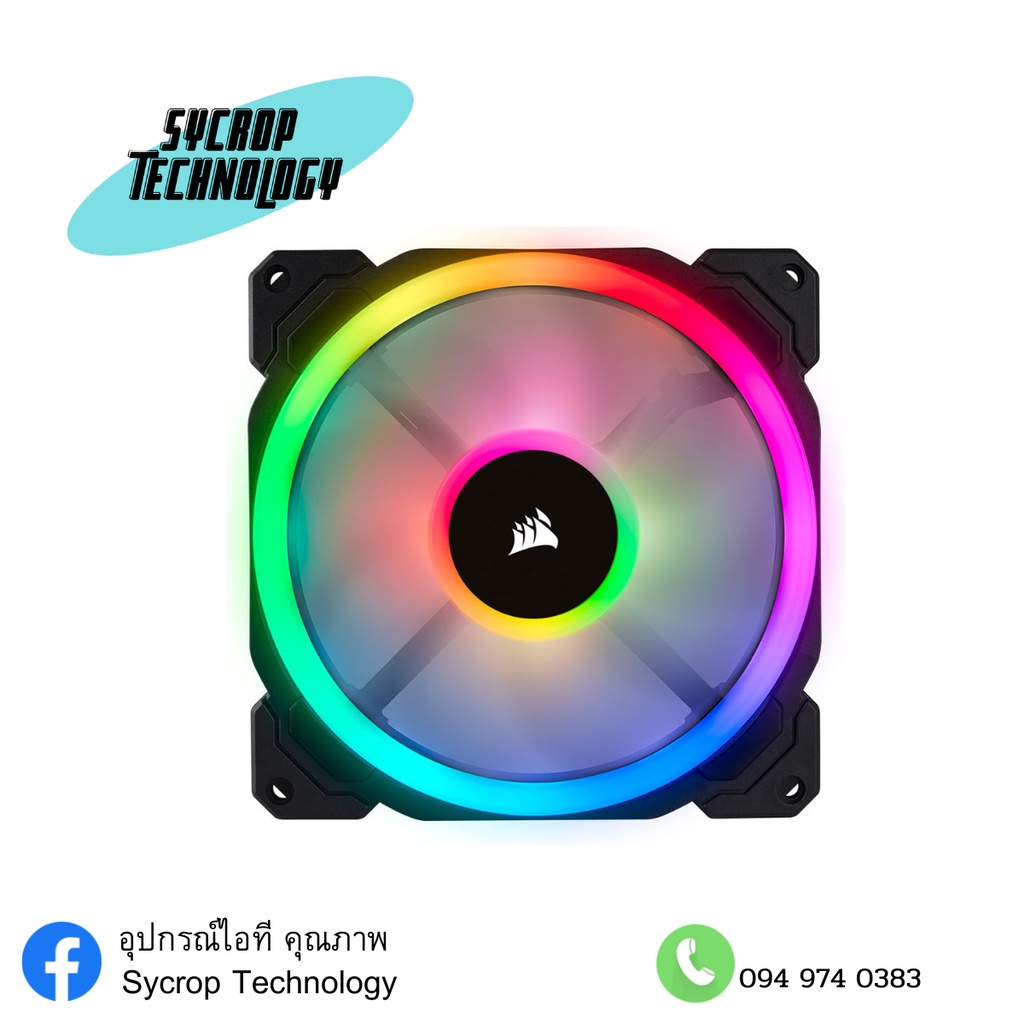 CORSAIR CASE FAN (พัดลมเคส) LL140 RGB 2 FAN WITH LIGHTING NODE PRO (CO-9050074-WW)