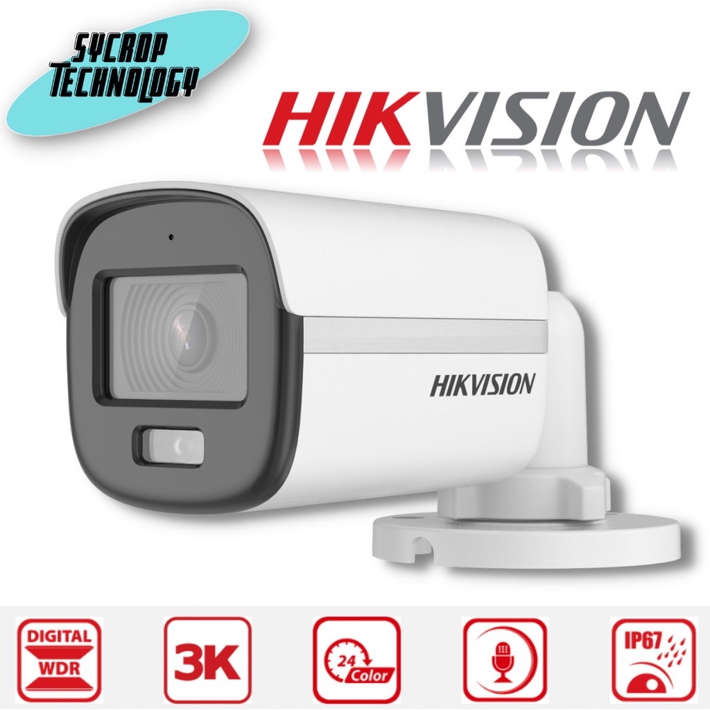 DS-2CE10KF0T-FS Hikvision ColorVu 5MP CCTV Camera with built-in mic