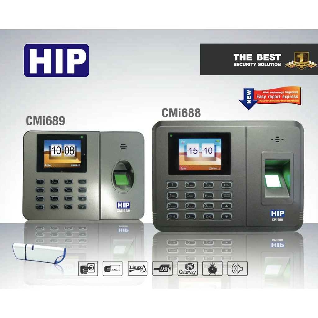 HIP CMI688  • Standalone Fingerprint Time Attendance Easy Express System • 2,000 finger & 2,000 ID card)