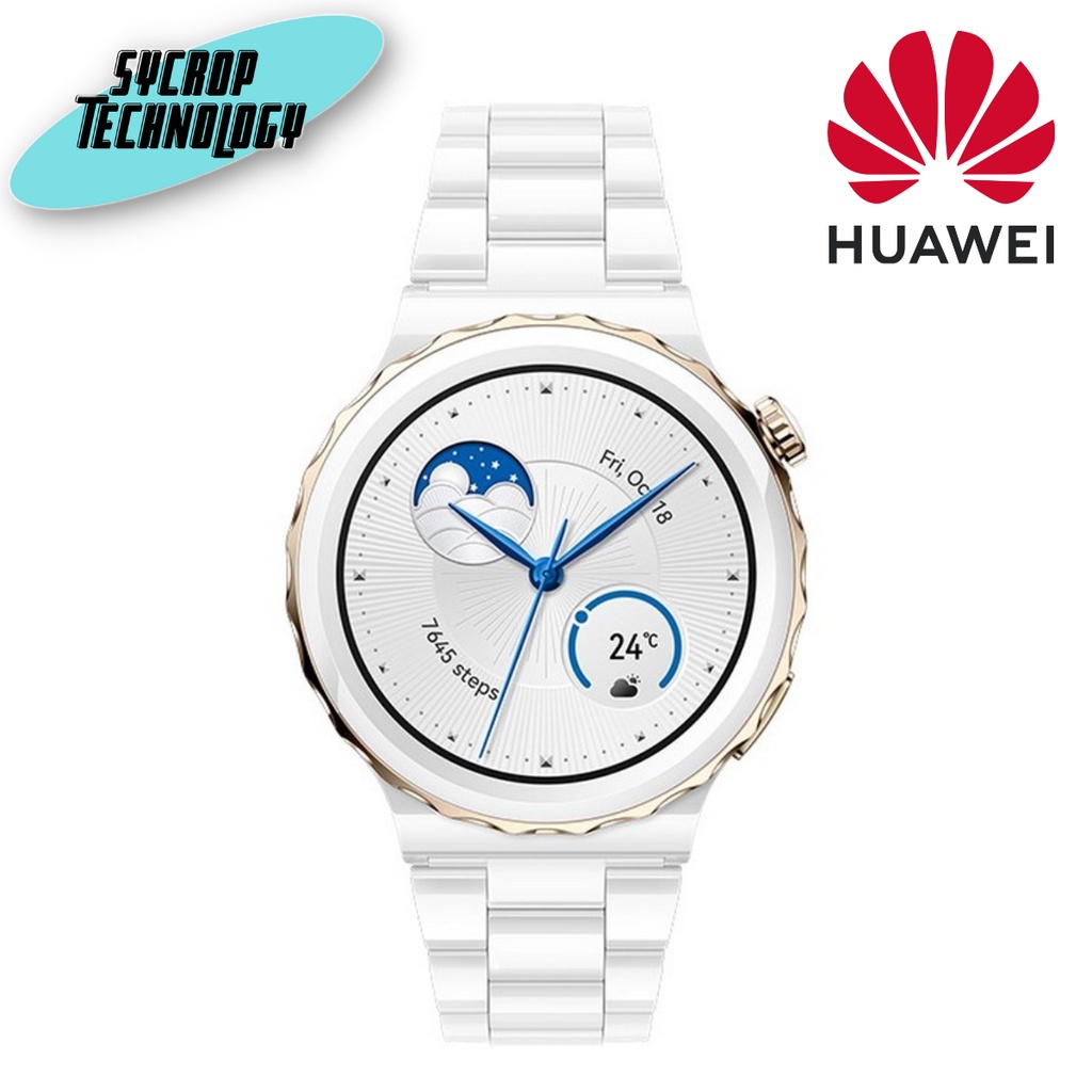 สมาร์ทวอทช์ HUAWEI Watch GT 3 Pro Ceramic Smart Watch (43mm., Ceramic Case, White Band)ประกันศูนย์เช็คสินค้าก่อนสั่งซื้อ