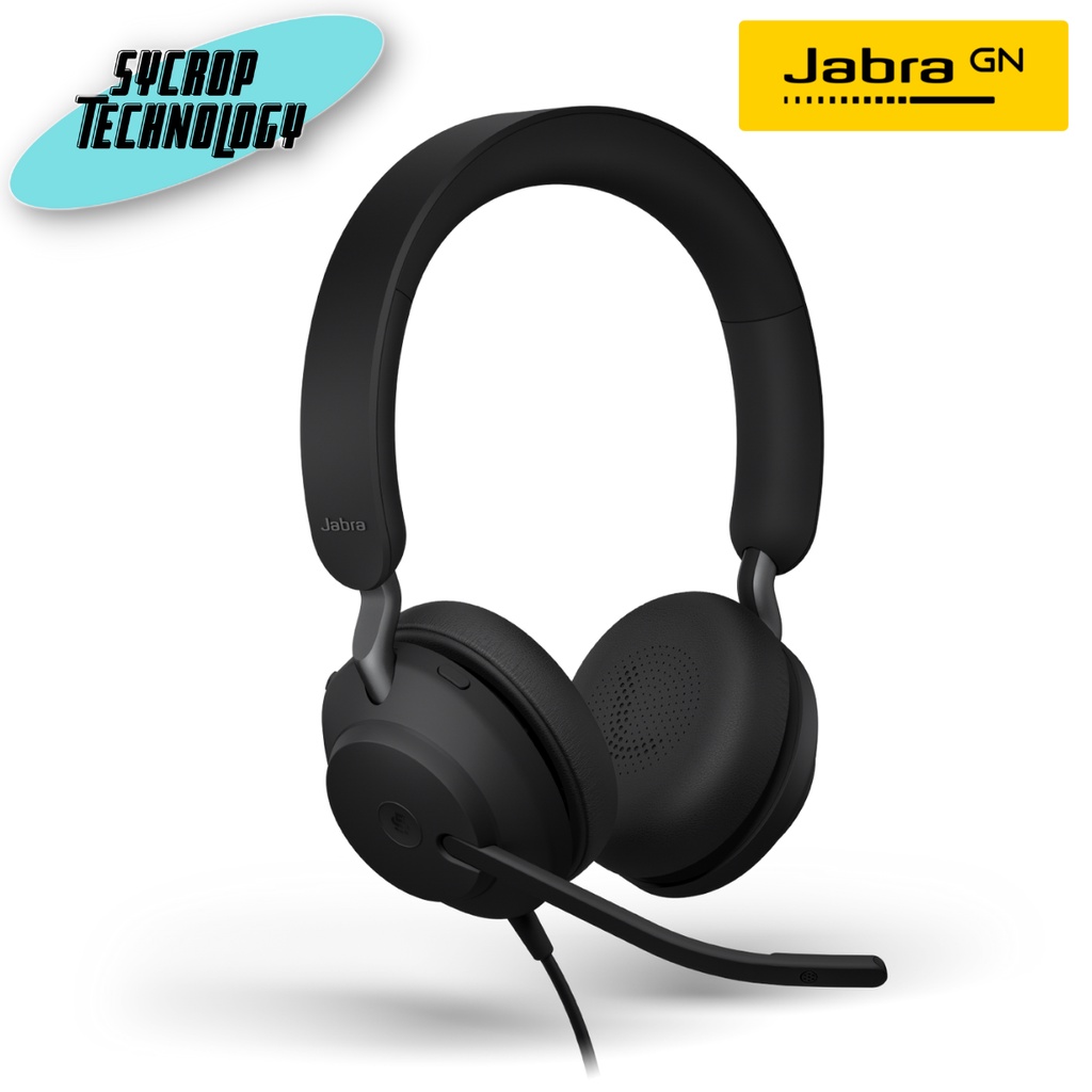 JABRA หูฟัง รุ่น Evolve2 40 USB-A MS Stereo แบบ 2 หู สีดำ ประกันศูนย์