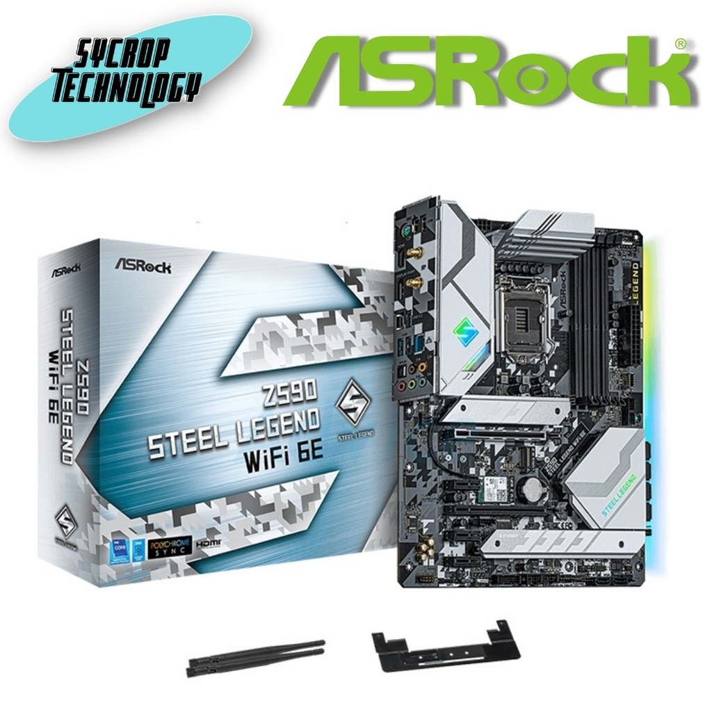 MAINBOARD (เมนบอร์ด) 1200 ASROCK Z590 STEEL LEGEND WIFI 6E ประกันศูนย์